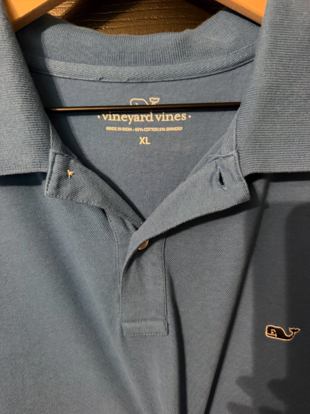 Gently Worn Men's Vineyard Vines Short Sleeve Polo Medium Blue XL - Picture 2 of 4